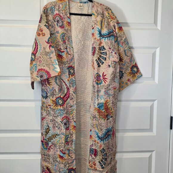 New: Raj Kantha Kimono One Size - Picture 1 of 7